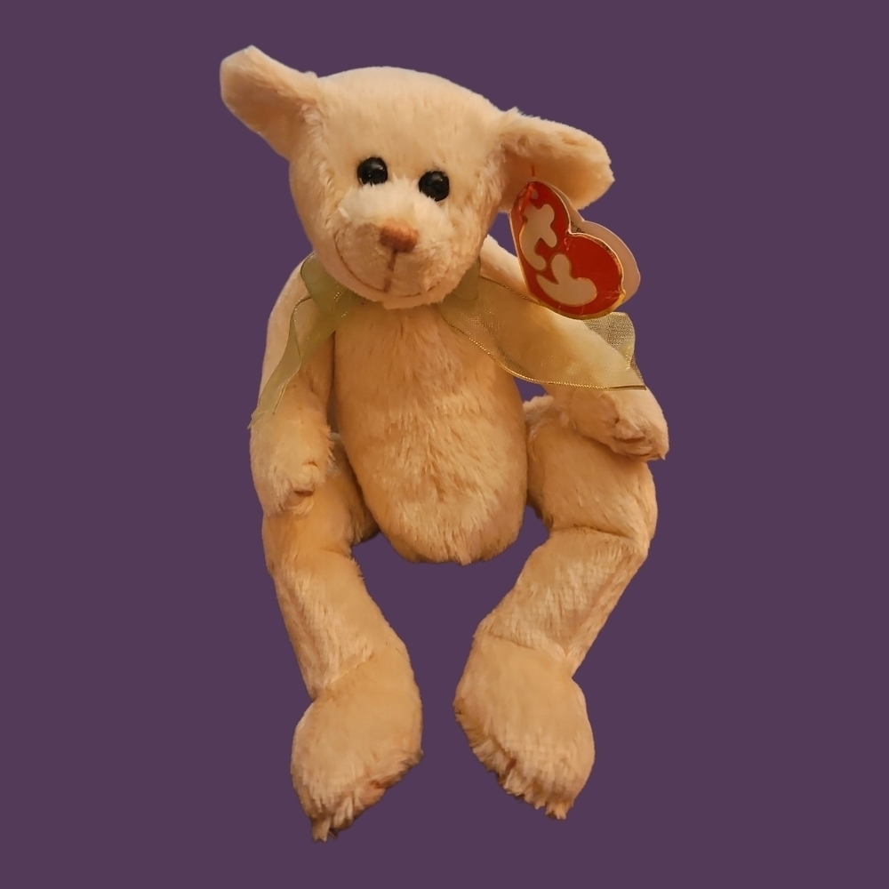 Vtg Ty 1993 Harper Cream Of The Crop Beanie Plush Bear
